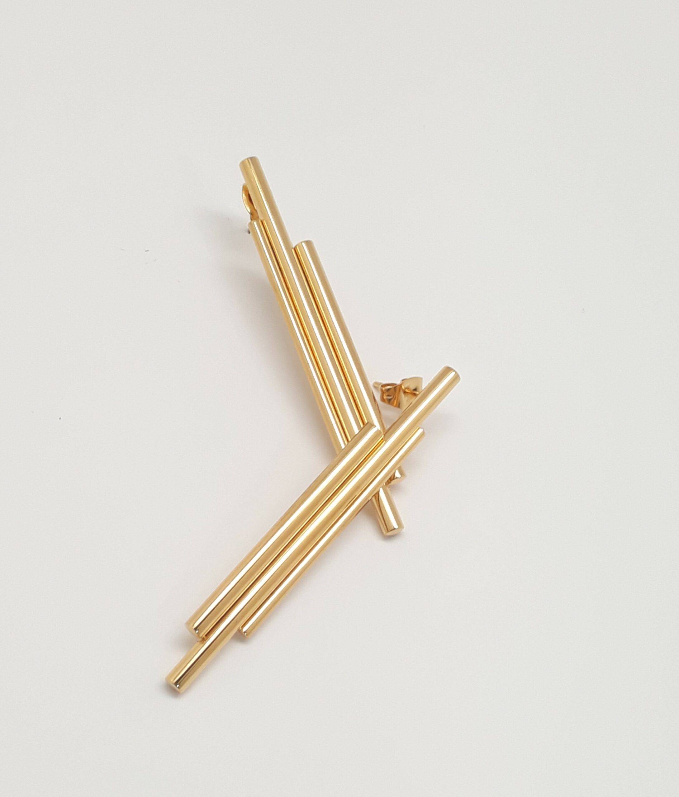 Linear Prism Statement Earrings | HerlinG Collection - Image 5