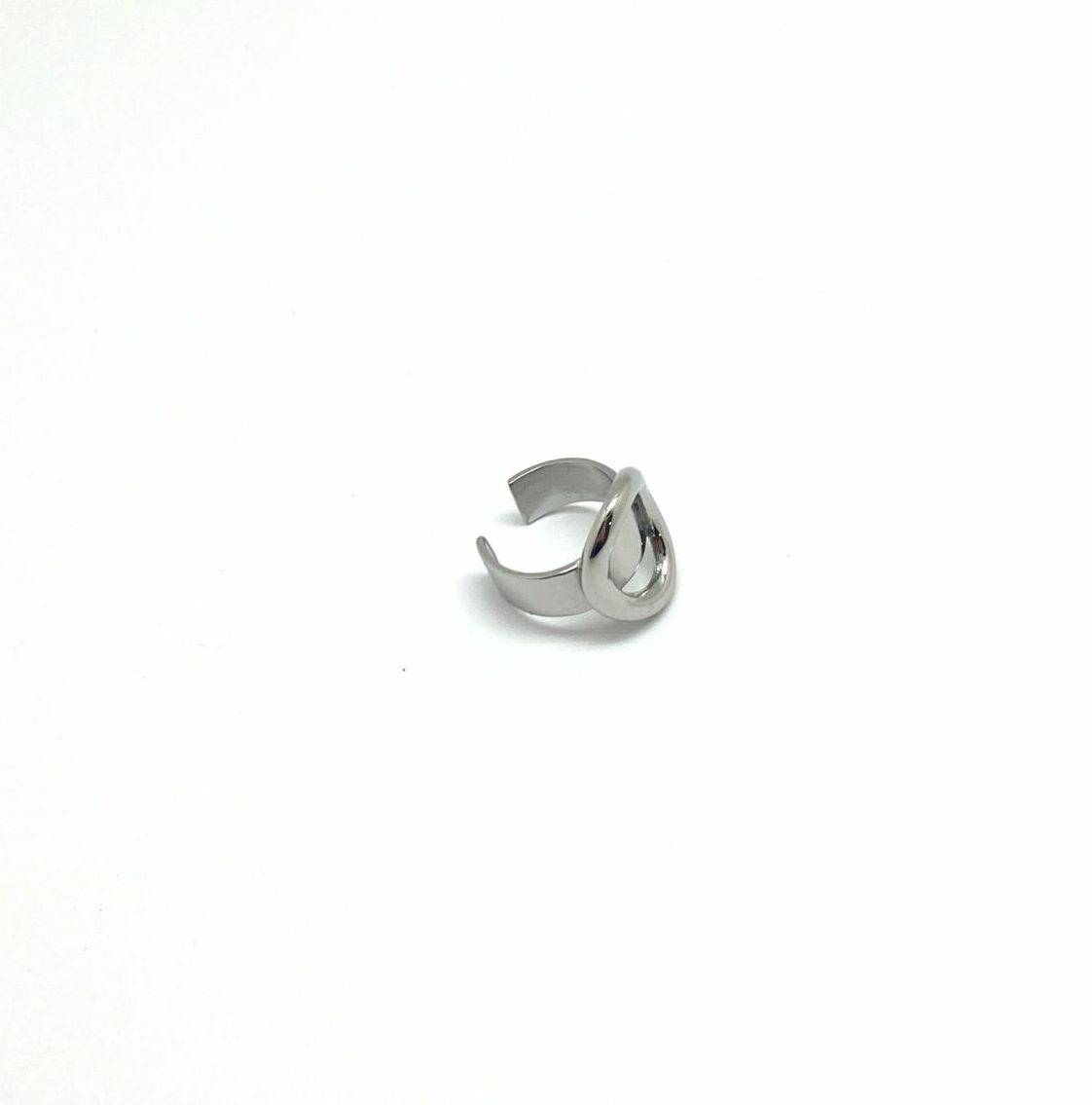 Silver circle ring with modern open design