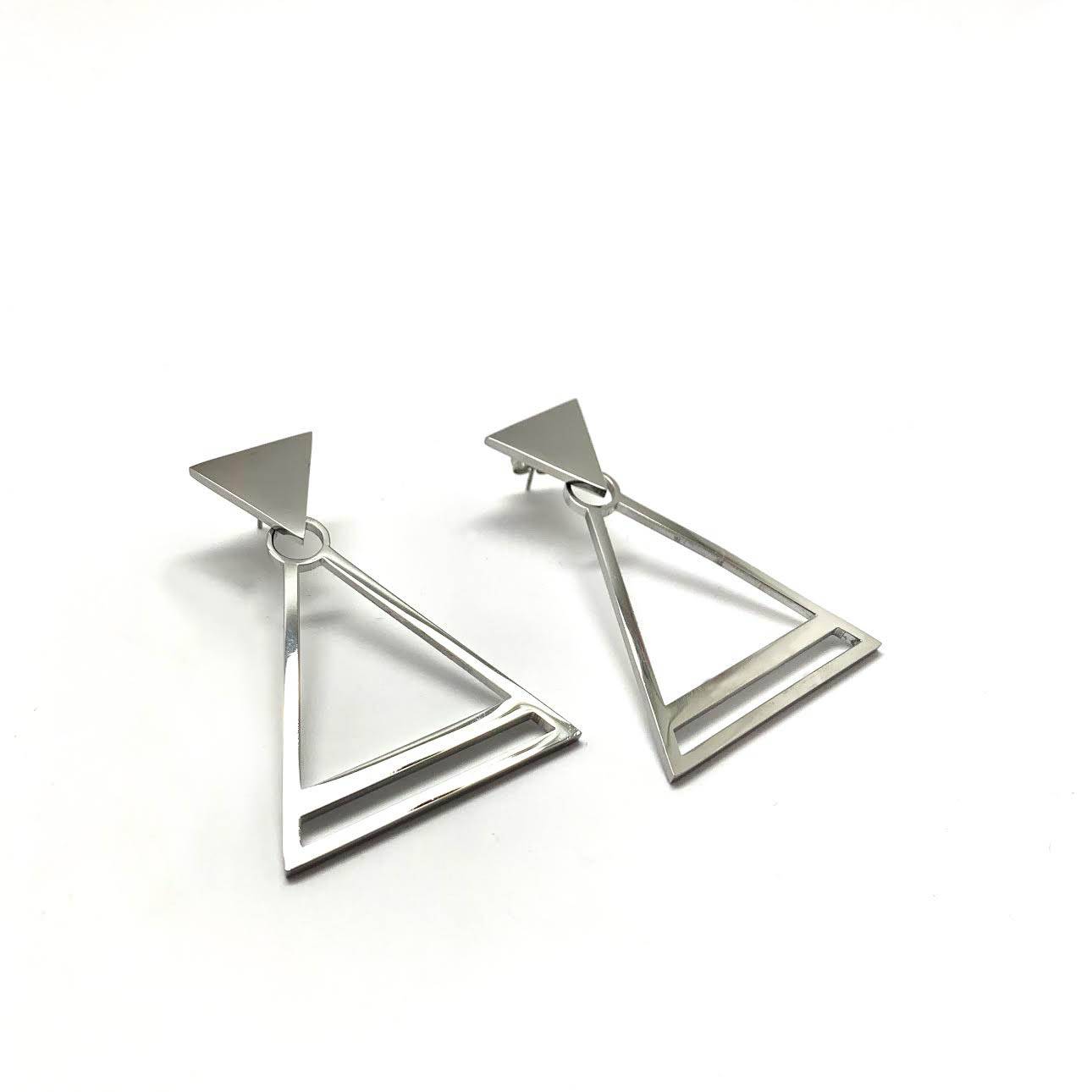 Geometric triangle drop earrings - HerlinG Collection