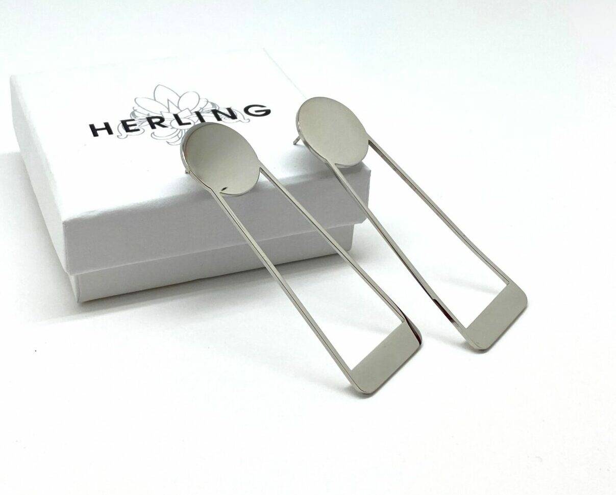 Aspect geometric drop earrings in premium stainless steel