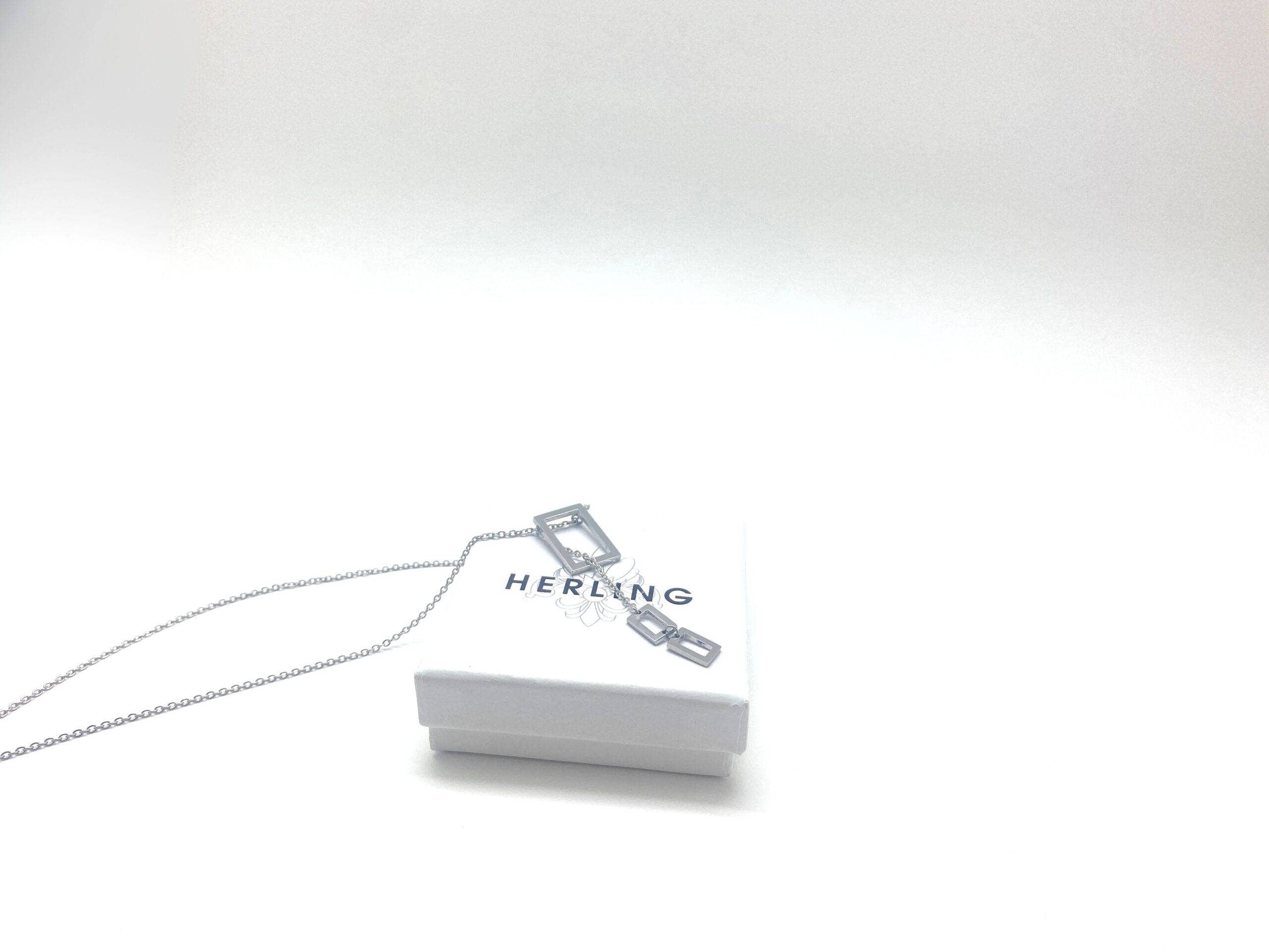 Adjustable minimalist silver necklace from HerlinG Collection