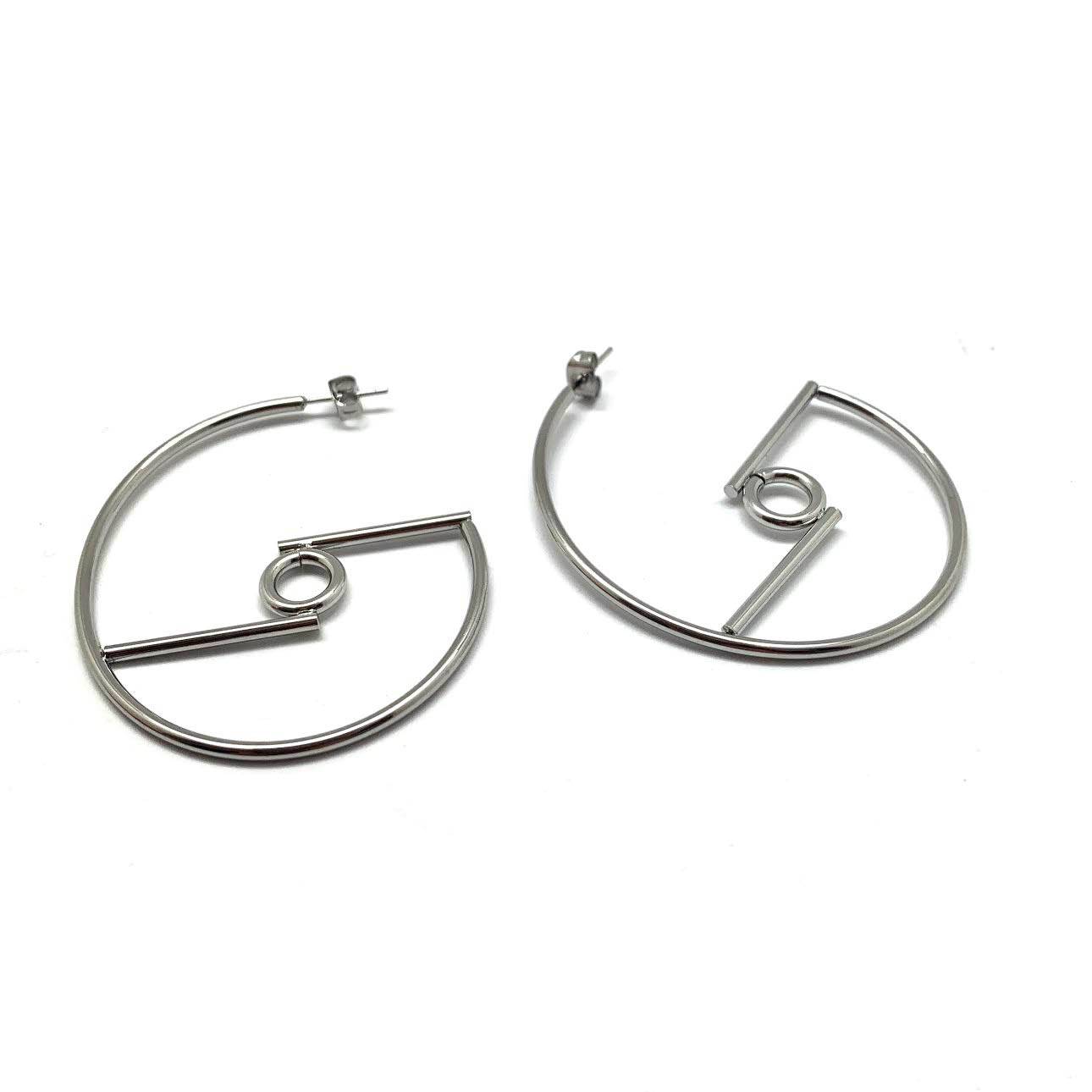 Minimalist Architectural Hoop Earrings | HerlinG Collection - Image 5