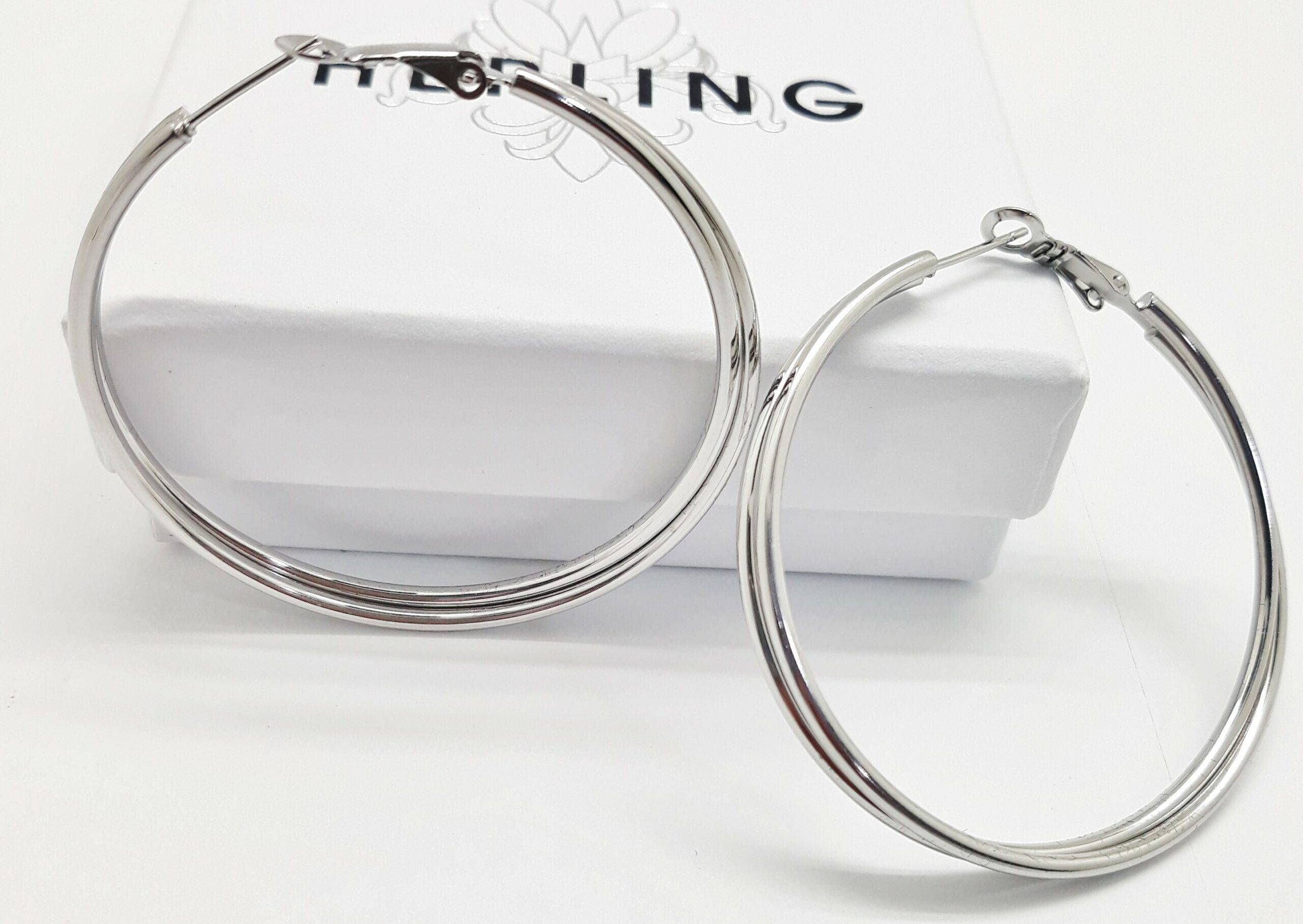 classic hoop earrings stainless steel - HerlinG Collection