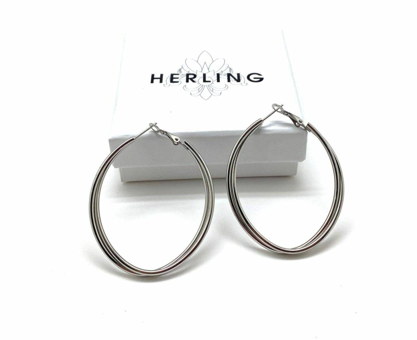 Eclipse textured hoop earrings in premium stainless steel