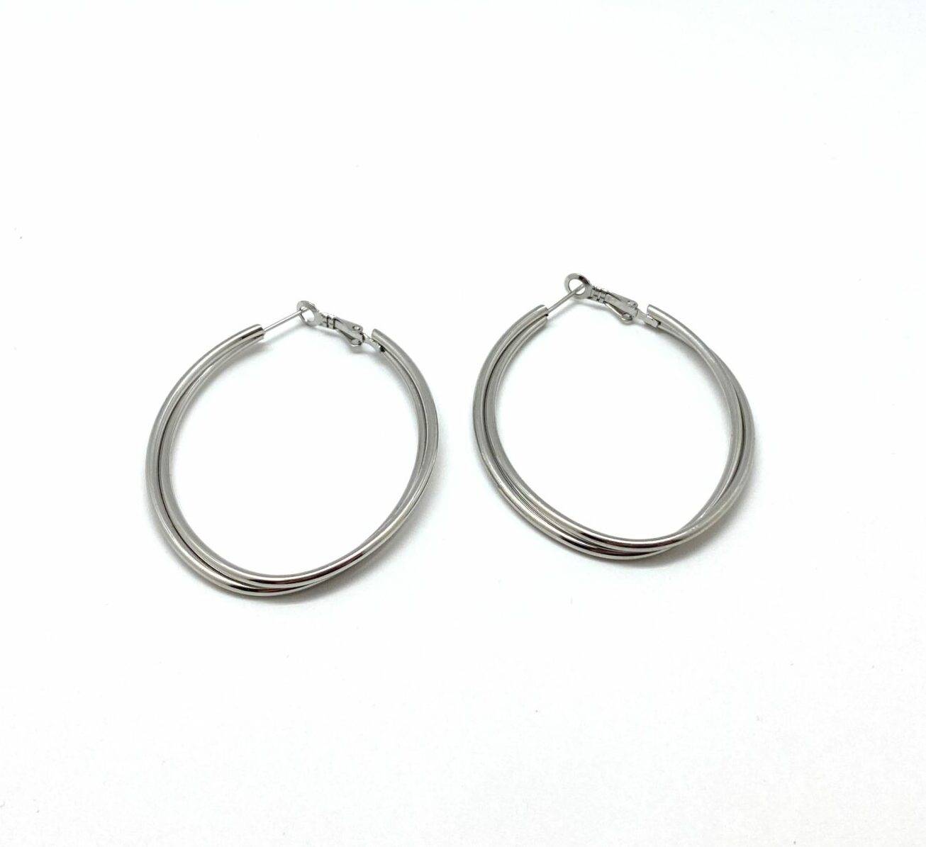 Eclipse textured hoop earrings in premium stainless steel