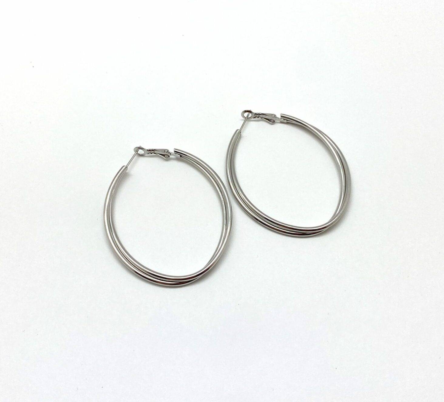 Eclipse textured hoop earrings in premium stainless steel