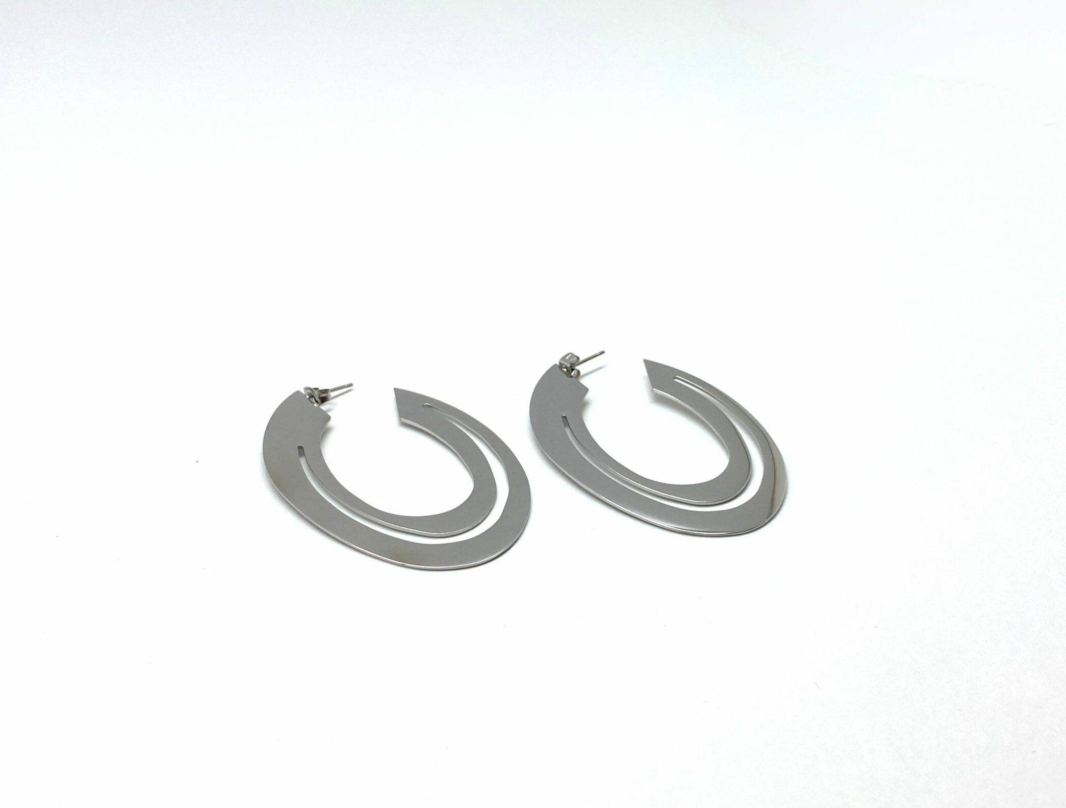 Orbit statement hoop earrings in premium stainless steel