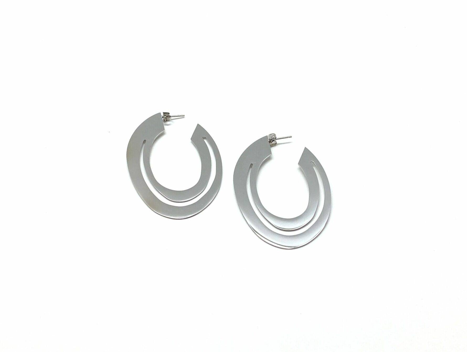 Orbit statement hoop earrings in premium stainless steel