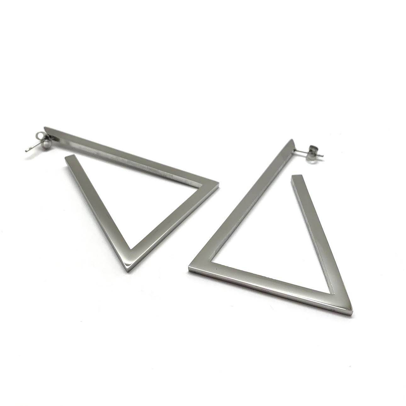 Minimalist Triangle Hoop Earrings | HerlinG Collection - Image 6