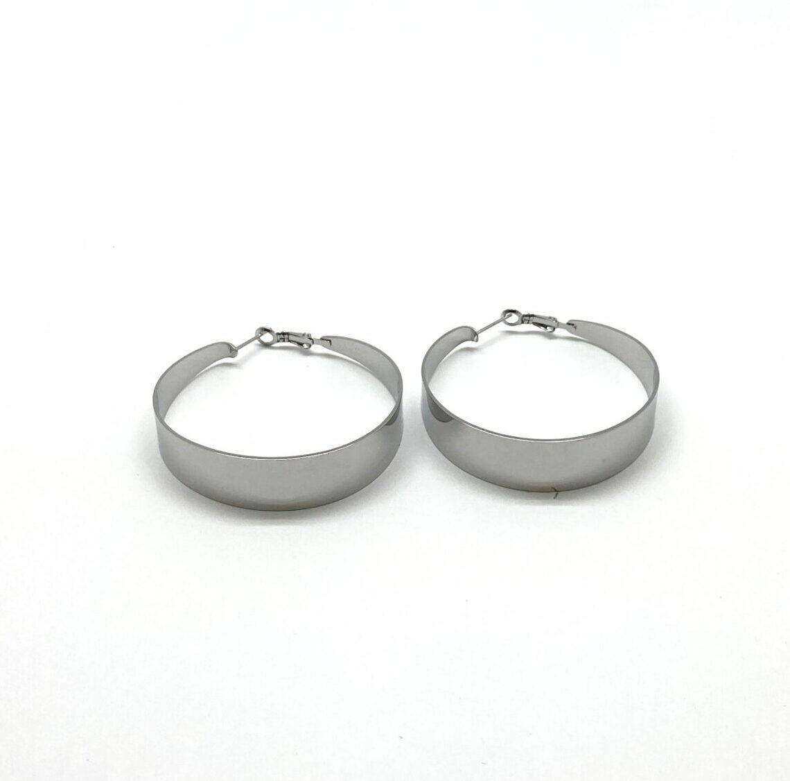 Wide band hoop earrings in premium stainless steel