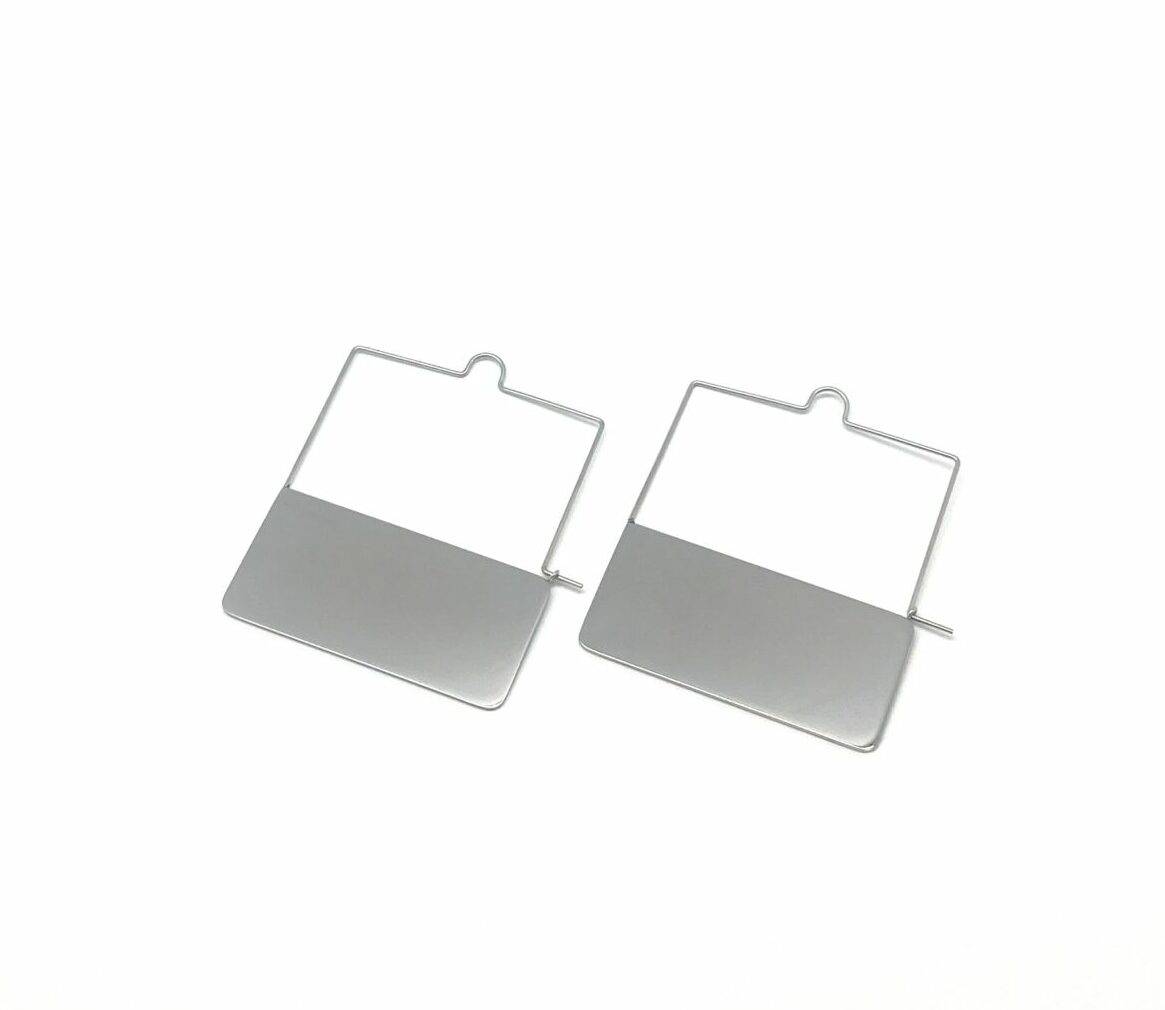 Geometric statement earrings with modern rectangular design