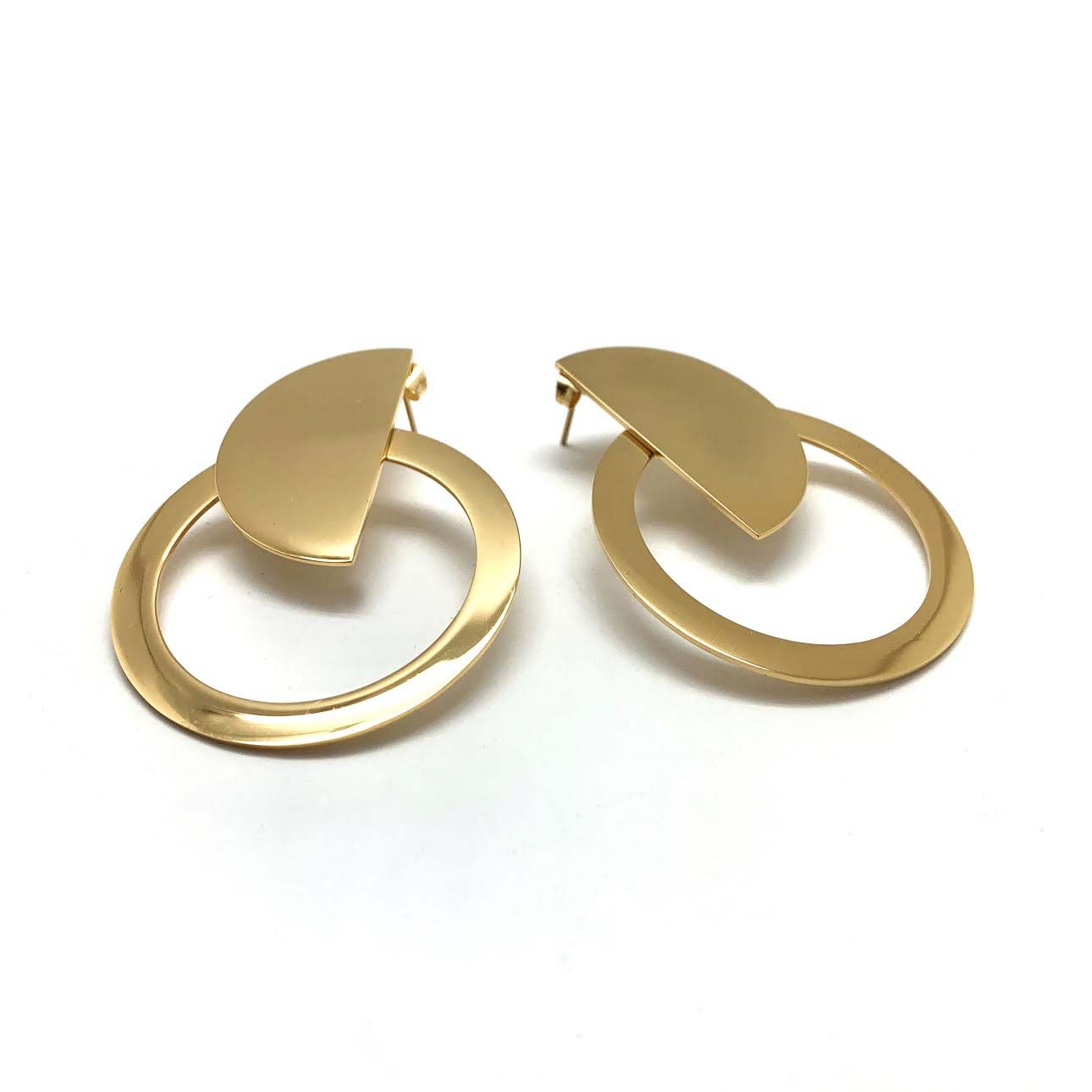 Modern stainless steel hoops - Gold Plated - HerlinG Collection