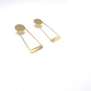 Aspect geometric drop earrings in electroplasma gold