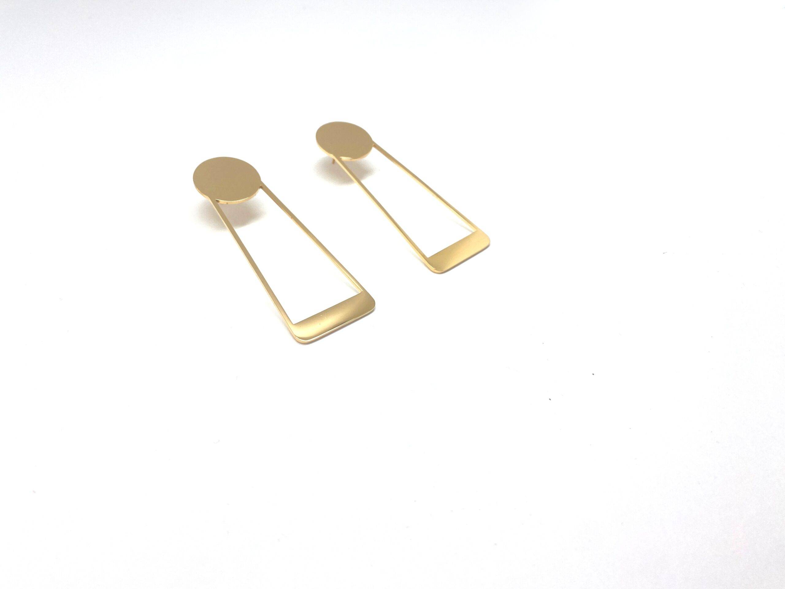 Aspect geometric drop earrings in electroplasma gold