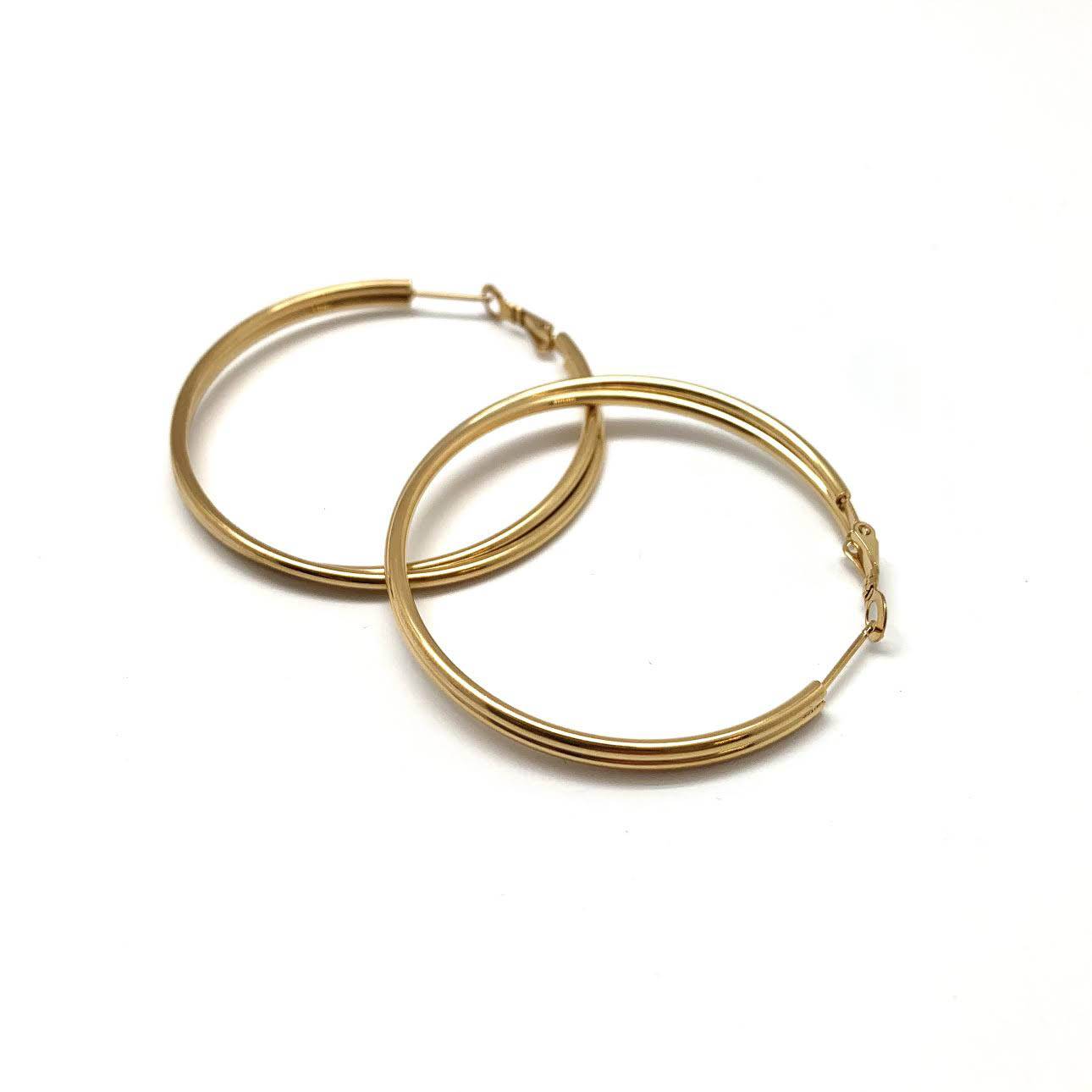 classic hoop earrings gold plated - HerlinG Collection