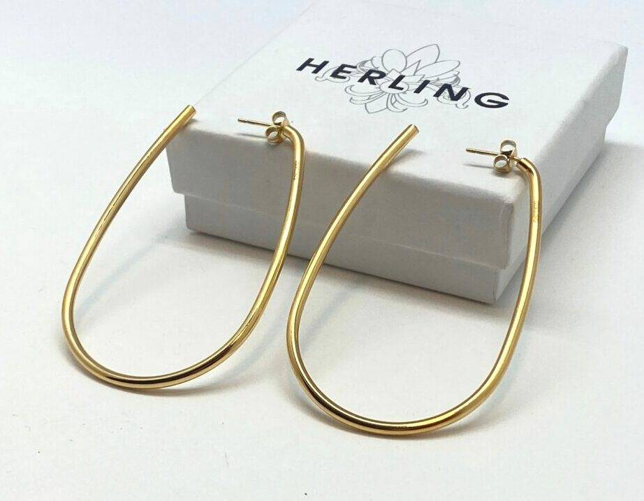 Infinity Teardrop Hoop Earrings in gold finish