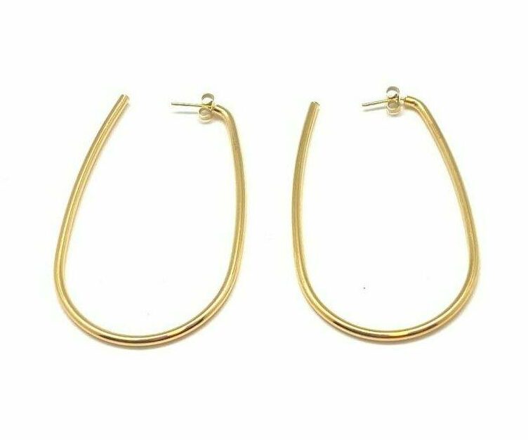 Infinity Teardrop Hoop Earrings in gold finish