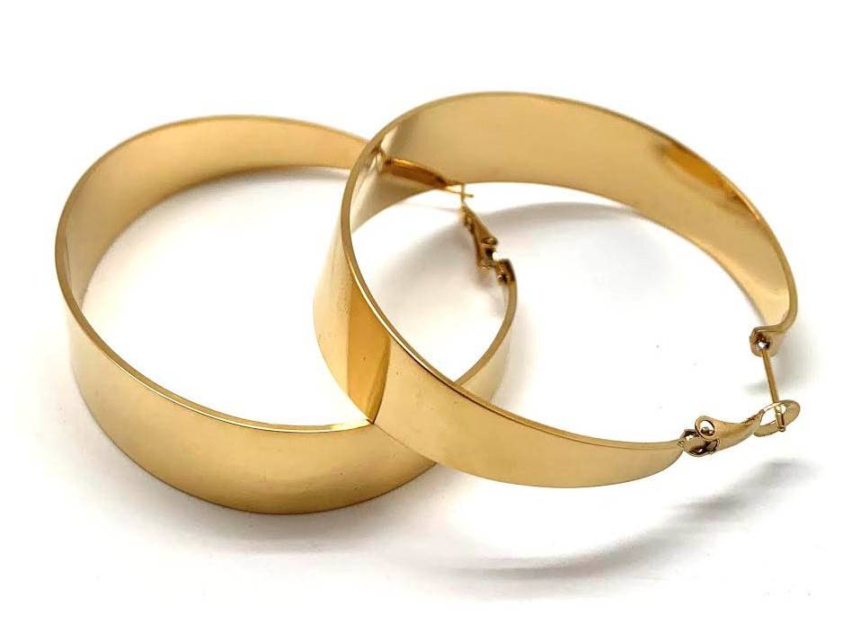 Wide Band Hoop Earrings | HerlinG Collection - Image 5