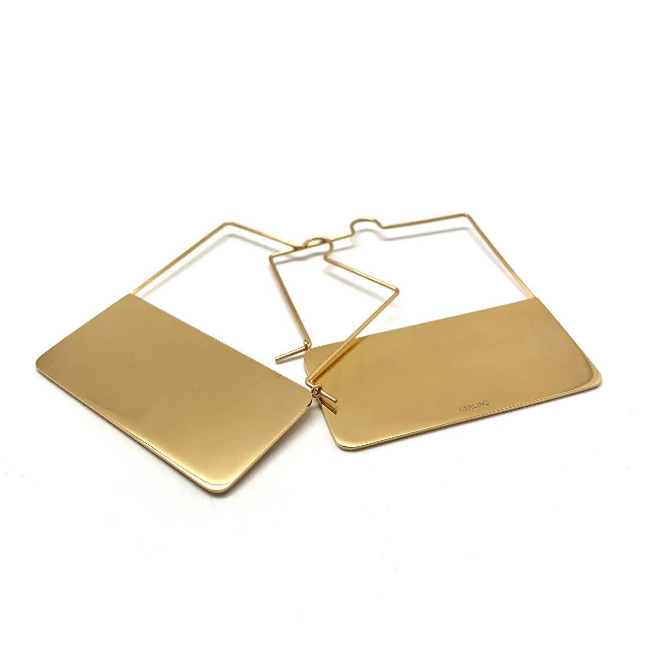 Gold-Plated Geometric Statement Earrings by HerlinG