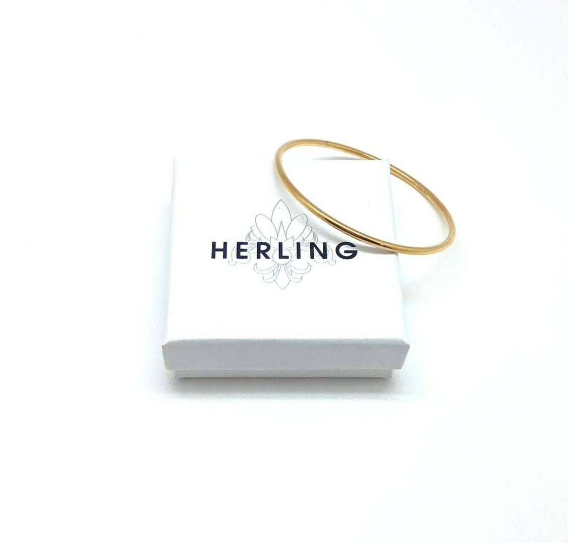 Minimalist gold bangle in premium electroplasma-plated steel