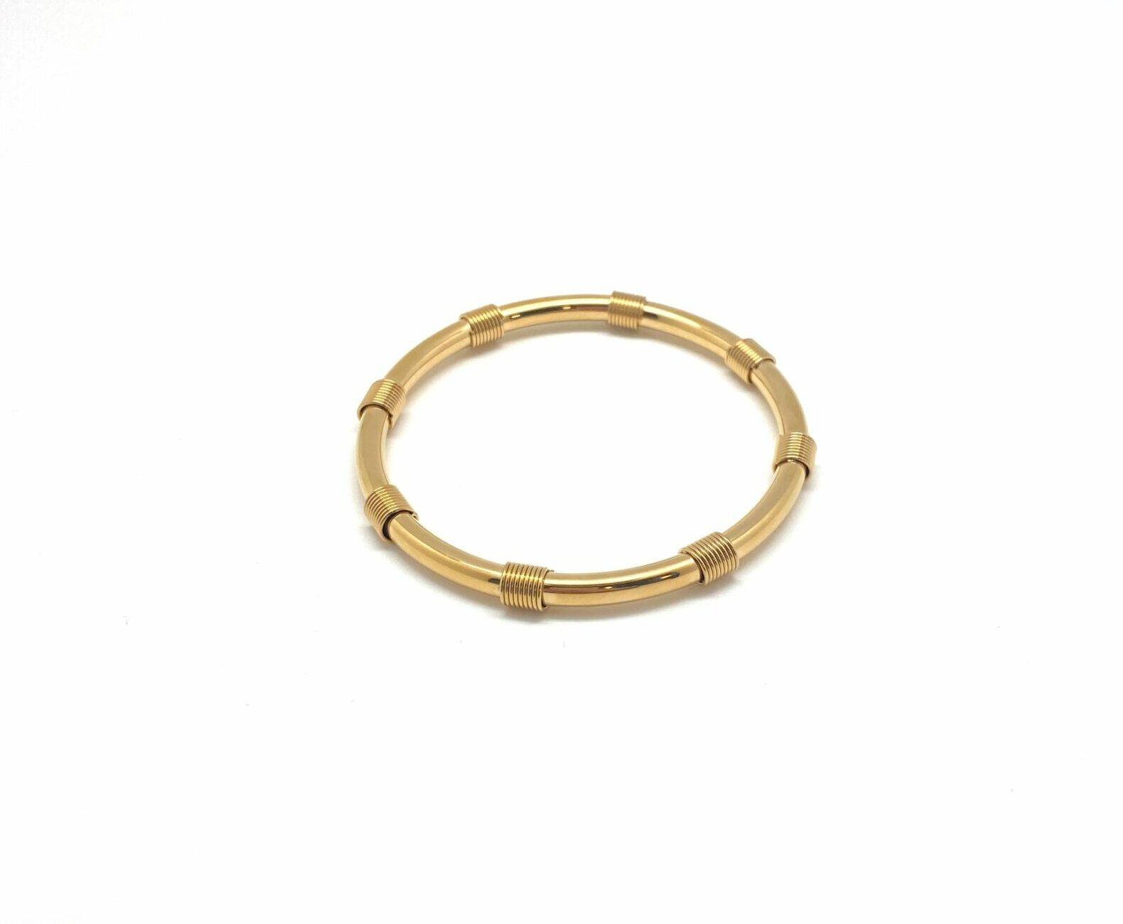 Luxury bamboo bangle bracelet in gold-plated finish