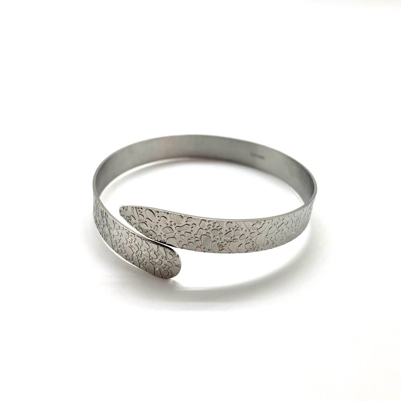 Silver Textured Wrap Bracelet by HerlinG