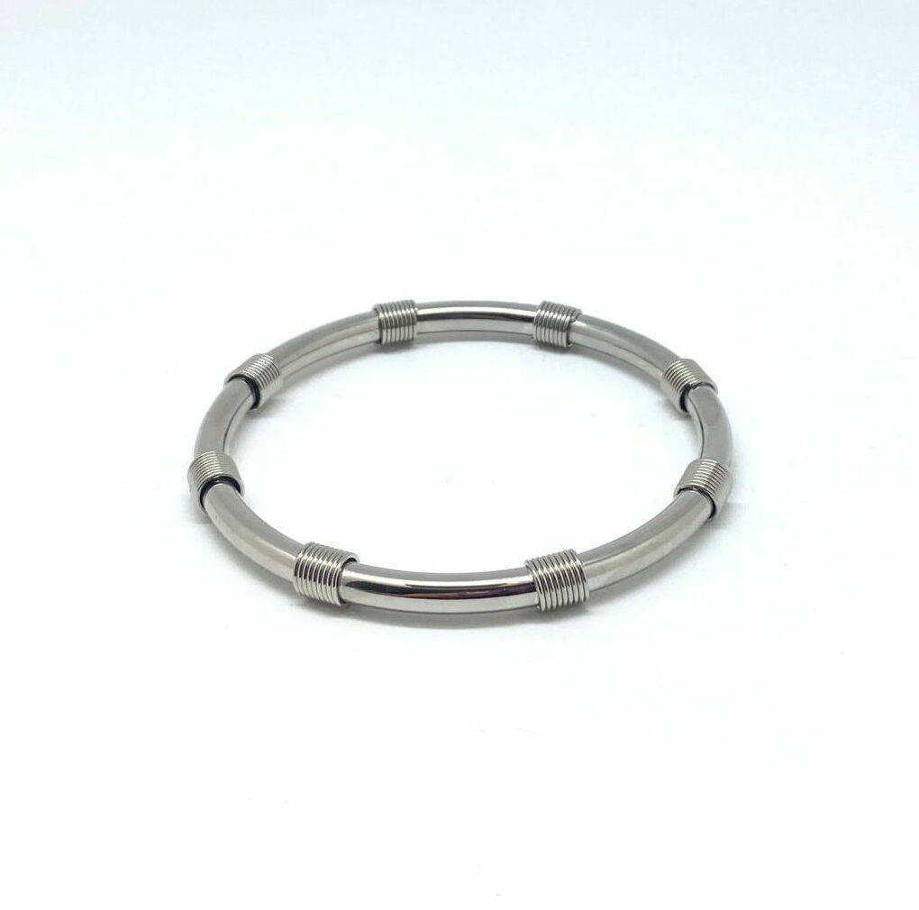 Luxury bamboo bangle bracelet in premium stainless steel